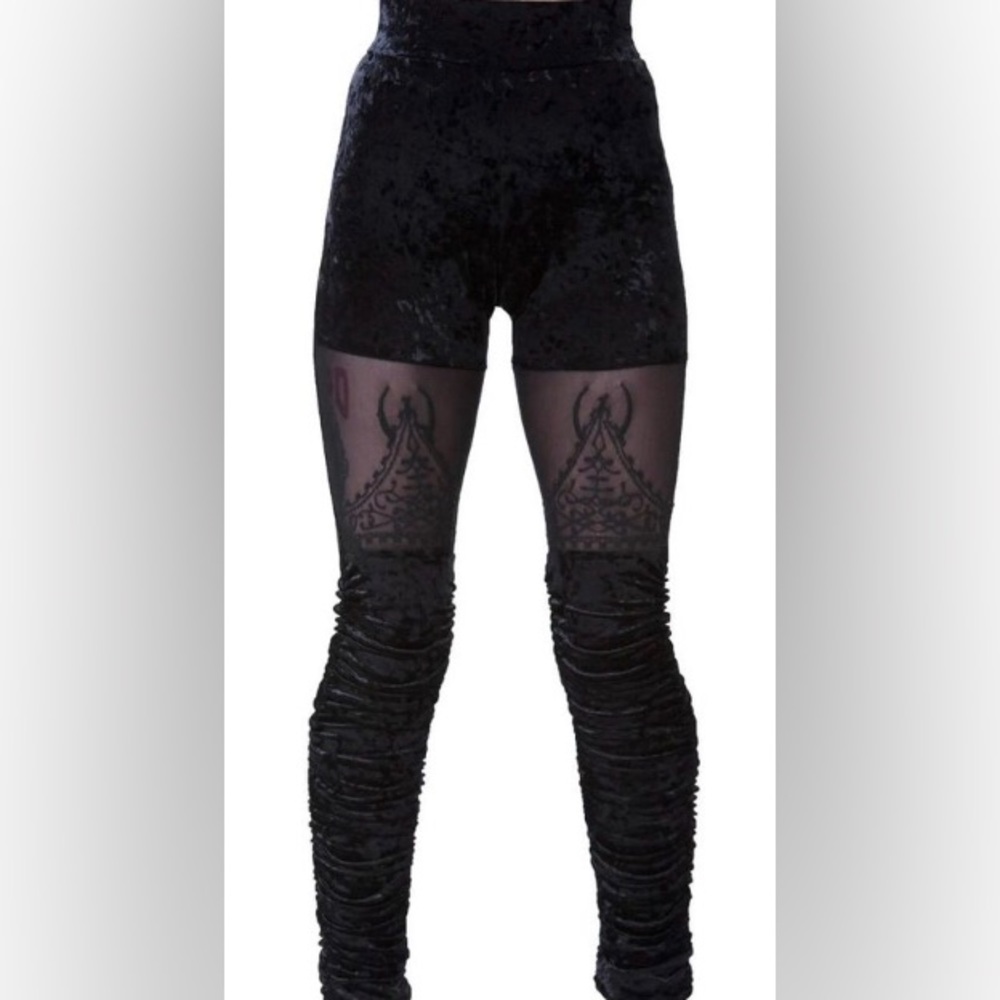 Killstar Nightshade Ruched Leggings Size Small